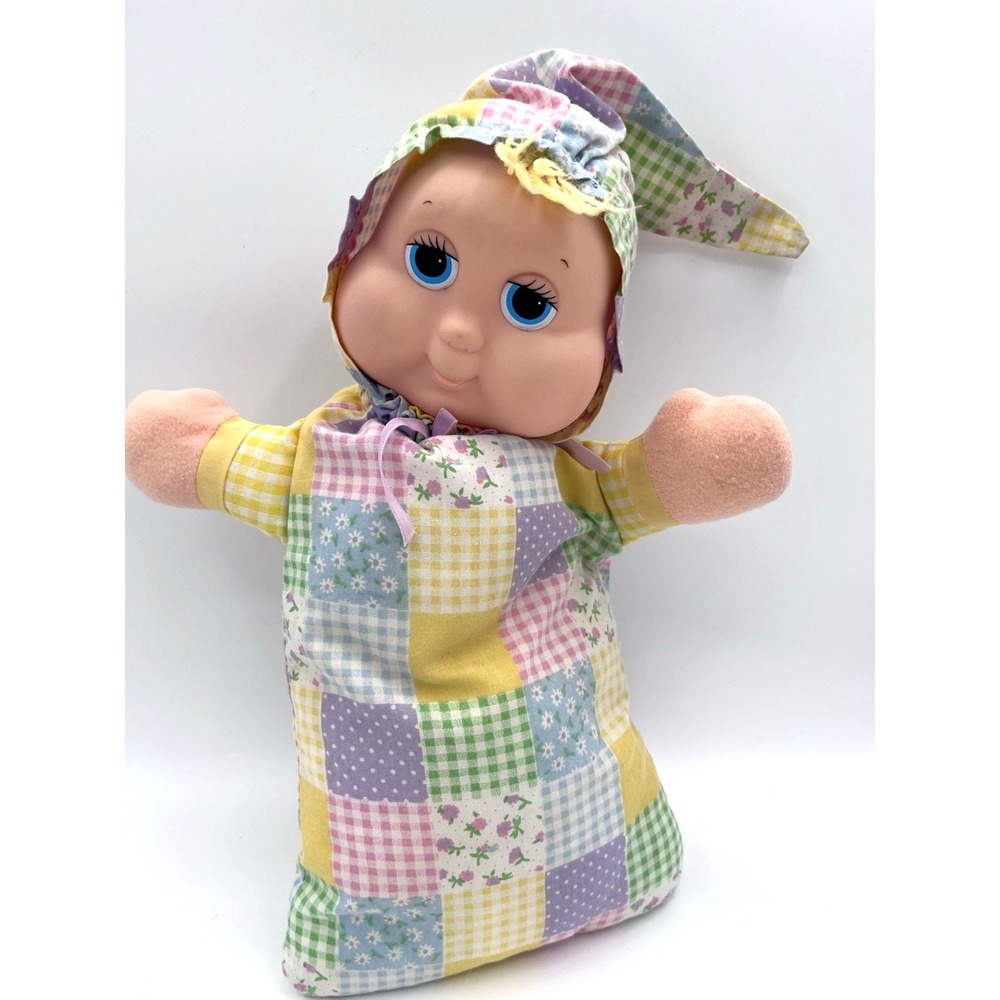 Vintage 1984 Hasbro GLOBABY Glow Baby Light Up Gloworm Patchwork‎ Doll no light